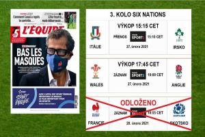 Ve třetím kole Poháru šesti národů v ragby bylo jedno utkání ze tří Francie - Skotsko odloženo