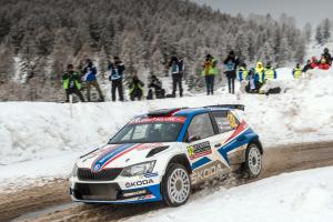 Na Rallye Monte Carlo jezdec ŠKODA FABIA R5 Jan Kopecký zcela ovládá kategorii WRC 2 Na Rallye Monte Carlo jezdec ŠKODA FABIA R5 Jan Kopecký zcela ovládá kategorii WRC 2