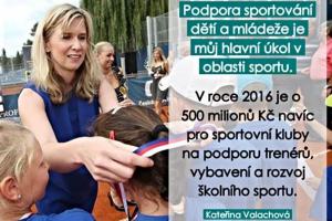 Sportovní priority ministryně Kateřiny Valachové