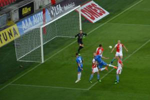 V Edenu se hrálo v komorní atmosféře bez diváků. Slavia Praha - Slovan Liberec 1:0