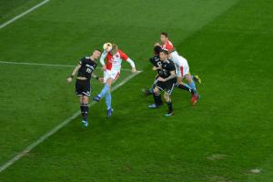 Slavia trénovala s Baníkem na Sevillu a zkusila i neproměněnou penaltu. Slavia - Baník 4:0