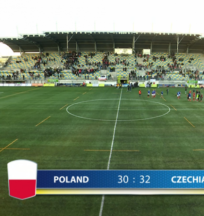 Čeští ragbisté vyhráli nad Polskem 32:30 a v tabulce ME skupiny Trophy přezimují první
