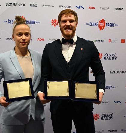 Jedničkami v ragby za rok 2025 byli vyhlášeni Julie Doležílová a Adam Koblic oba z Tatry Smíchov