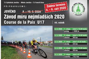 Závod míru nejmladších se pojede v Jevíčku a okolí ale až v září 2020