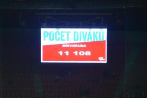 Tři diváci chyběli, aby v Edenu návštěvnost dosáhla pěti jedniček, tedy 11 111 diváků