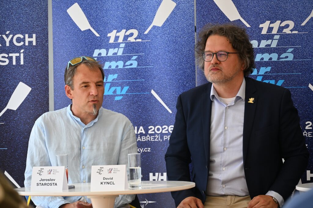Ředitel závodu předseda VK Blesk Jaroslav Starosta a předseda svazu veslování David Kyncl