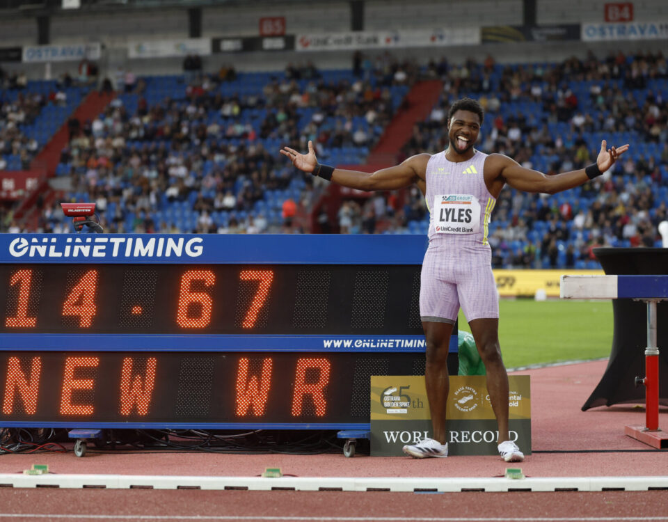 Světový rekordman na 150 m Noah Lyles