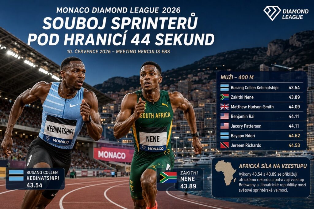 Monako nabídne souboj sprinterů pod hranicí 44 sekund